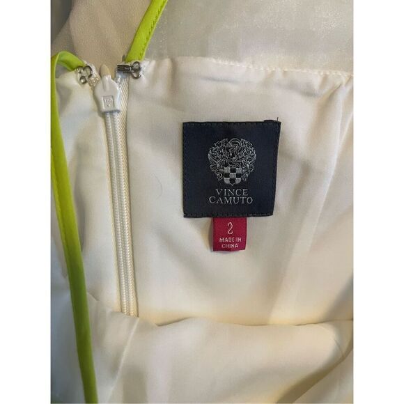 Vince Camuto Off White Chiffon Pencil Mini Dress Size 2 - Picture 2 of 4